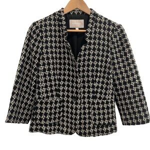 Banana Republic 12P Tweed Blazer 3/4 Sleeve Petite Cropped Jacket